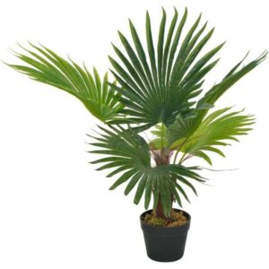 Hommoo - Künstliche Pflanze Palme mit Topf Grün 70 cm VD22343