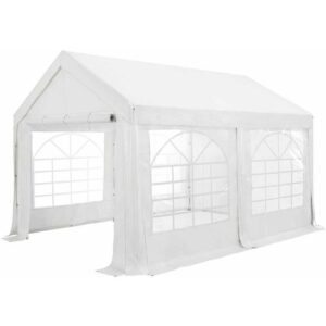 Juskys - Partyzelt Gala 3 x 4 m - UV-Schutz Plane, flexible Seitenwände - Pavillon stabil, groß - Outdoor Party Garten - Zelt Festzelt Weiß