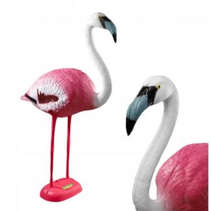 Kadax - Garten-Flamingofigur, 80cm Dekofigur Flamingo, Gartenstecker aus Kunststoff, Gartenfigur exoti