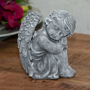 Kniende Engel Skulptur Dekoration Grab - Tiergrab Engel Figur kniender Engel