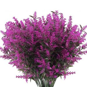 Kunstblume 12 Stk. Künstliche Lavendel Blumen, für Haus Balkon Hochzeit Garten, Bizaical