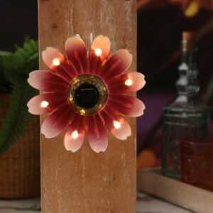 LED Solar Blume - hängend - Metall - 6 warmweiße LED - H: 14cm - Li...