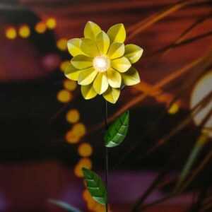 LED Solar Gartenstecker Blume - Blumenstecker - warmweiße LED - H: ...