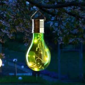 LED Solar Glühbirne GLOW - warmweiße LED Drahtlichterkette - H: 14c...