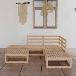 Longziming - 6-tlg. Garten-Lounge-Set Kiefer Massivholz