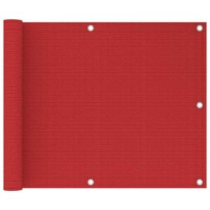 Longziming - Balkon-Sichtschutz Rot 75x300 cm hdpe
