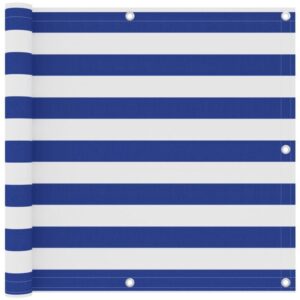 Longziming - Balkon-Sichtschutz Weiß und Blau 90x600 cm Oxford-Gewebe