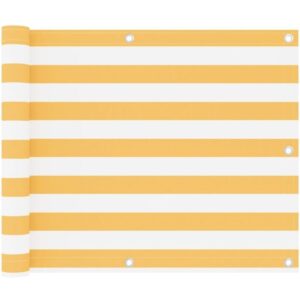 Longziming - Balkon-Sichtschutz Weiß und Gelb 75x500 cm Oxford-Gewebe