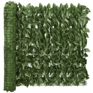 Longziming - Balkon-Sichtschutz mit Dunkelgrünen Blättern 300x75 cm