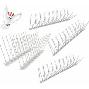 Longziming - Edelstahl-Taubennägel, 5 Stück Balkon-Taubennägel, vorinstallierte flexible Anti-Vogel-Nägel für Katzen, Spatzen, Schwalben, Krähen
