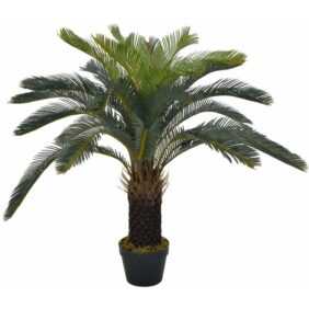 Longziming - Künstliche Pflanze Cycas-Palme mit Topf Grün 90 cm