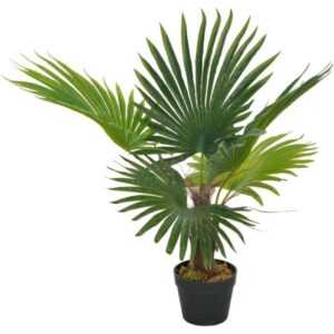 Longziming - Künstliche Pflanze Palme mit Topf Grün 70 cm