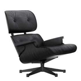 Lounge Chair - Black Edition , Masse klassische masse, Lederbezug premium f nero, Gleiter gleiter für teppichböden