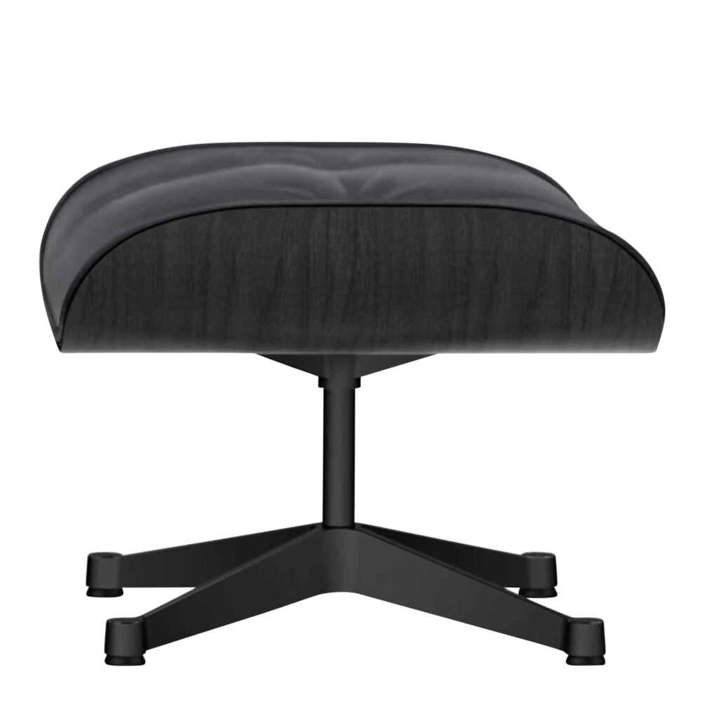 Lounge Chair Ottoman Hocker - Black Edition, Lederbezug premium f nero, Gleiter gleiter für teppichböden