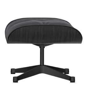 Lounge Chair Ottoman Hocker - Black Edition, Lederbezug premium f nero, Gleiter gleiter für teppichböden