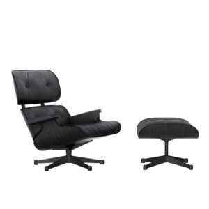 Lounge Chair & Ottoman - Black Edition, Masse klassische masse, Lederbezug premium f nero, Gleiter gleiter für teppichböden