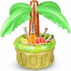 Minkurow - Aufblasbare schwimmende Palmen-Poolbar, aufblasbare Eiskübel und Kühler, Weinflaschenkühler, Coachella-Party-Dekoration