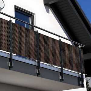 NYVI Balkonsichtschutz Polyrattan Balkon Sichtschutz Privafence Balkonbespannung (1-St) UV-fest, Witterungsbeständig, 100% Blickdicht - Balkonumspannung