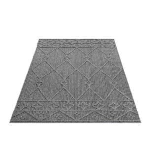 Outdoorteppich Berber Design, Carpettex, Läufer, Höhe: 8 mm, In& Outdoor Teppich Grau Berber Design für Küchen Balkon Terrasse