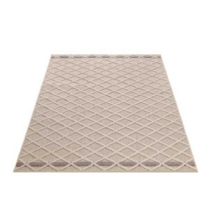 Outdoorteppich Rauten Design, Carpettex, Läufer, Höhe: 8 mm, In& Outdoor Teppich Beige Rauten Design für Küchen Balkon Terrasse