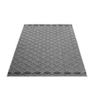 Outdoorteppich Rauten Design, SIMPEX24, Läufer, Höhe: 8 mm, In& Outdoor Teppich Grau Rauten Design für Küchen Balkon Terrasse