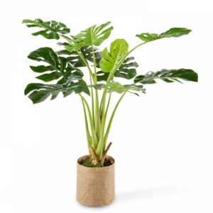 Oviala - Künstliche Pflanze, im Topf mit Stoffblättern, Höhe: 100 cm, Oiko - Grün
