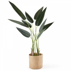 Oviala - Kunstpflanze Strelitzia mit Topf, Höhe: 90 cm, Oiko Grün - Grün
