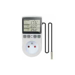 Plug Thermostat Digitaler Temperaturregler Heizung Kühlung mit Sonde, lcd Plug Temperaturregler Timer für Aquarium Inkubator Gewächshaus