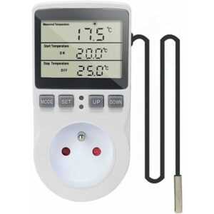 Plug Thermostat Digitaler Temperaturregler Heizung Kühlung mit Sonde, lcd Plug Temperaturregler Timer für Aquarium Inkubator Gewächshaus