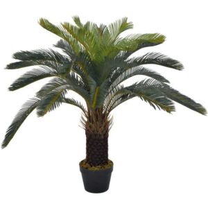 Prolenta Premium - Künstliche Pflanze Cycas-Palme mit Topf Grün 90 - Grün
