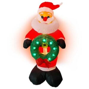 Raburg Weihnachtsfigur XL Air, selbstaufblasende Deko-Weihnachtsmann, LED-Lichtspiel (120 cm hoch), rotleuchtende Figur für Eingangsbereich, Vor-Garten, Terrasse, Balkon