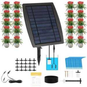 Randaco Bewässerungssystem Solar Bewässerungssystem mit 12 Zeitschaltmodi 20m Schlauch für Garten