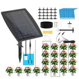 Randaco Solarpumpe Solar Bewässerungssystem Solarpumpe mit 12 Time rModi für Topfpflanzen