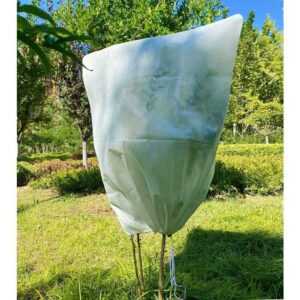 Rhafayre - Pflanzenüberwinterungsschleier 100 x 120 cm mit Reißverschluss Schutzhüllen für Pflanzen Palmen im Oliventopf reißfest UV-stabil