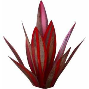 Rhafayre - Schmiedeeisen-Agave-Pflanzen-Ornamente Agave-Garten-Ornamente Patio-Garten-Ornamente (27 cm) (Color : Red)