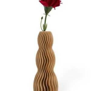 Shapes - Decorations Dekovase Wave Three - Exclusive by Martin Žampach, Vase, 10 Farben, 3D-Druck (Einzelmodell, Vase mit Borosilikatglas zur Nutzung mit Wasser), Wasserdicht, Leichte Struktur innerhalb des Materials (Rillung)