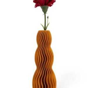 Shapes - Decorations Dekovase Wave Three - Exclusive by Martin Žampach, Vase, 10 Farben, 3D-Druck (Einzelmodell, Vase mit Borosilikatglas zur Nutzung mit Wasser), Wasserdicht, Leichte Struktur innerhalb des Materials (Rillung)