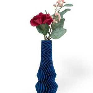 Shapes - Decorations Dekovase Zigzag One - Exclusive by Martin Žampach, Vase, 10 Farben, 3D-Druck (Einzelmodell, Vase mit Borosilikatglas zur Nutzung mit Wasser), Wasserdicht, Leichte Struktur innerhalb des Materials (Rillung)