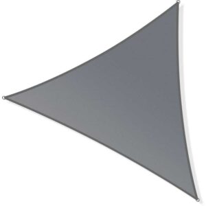 Sonnensegel Dreieck 4,2x4,2x6m Windfester Sonnenschutz uv 30+ für Garten, Terrasse und Balkon - grau - Toboli
