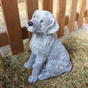 Steinfigur Hund Labrador Figuren Garten Tiere Dekoration Tierfiguren frostfest