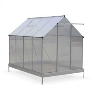 Sweeek - Polycarbonat-Gewächshaus 5m² mit Sockel - Transparent