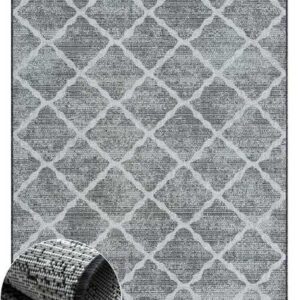 Teppich MY-RUG Outdoor-Teppich "Bonnie" 150x80 cm, grau, Wohnando, rechteckig, Höhe: 6 mm, mit modernem Muster, für Terrasse oder Balkon