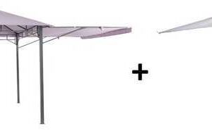 Tepro Pavillon Lehua, mit 1 Seitenteilen, (Set, inkl. Ersatzdach), BxTxH: 330x330x285 cm, Seitenteil als Markise ausklappbar