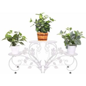 Unho - Pflanzenständer Pflanzenregal mit 4 Ablagen: Blumenregal aus Metall,für Innen Balkon Wohzimmer Outdoor Garten Dekor 93x40x23cm