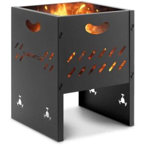 Uniprodo - Feuerschale Feuerkorb Garten-Feuerkorb Garten-Feuerschale Feuerstelle zusammensteckbar - Schwarz