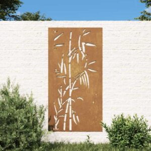 Vidaxl - Garten-Wanddeko 105x55 cm Cortenstahl Bambus-Design Braun