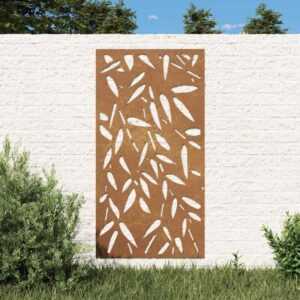 Vidaxl - Garten-Wanddeko 105x55 cm Cortenstahl Bambusblatt-Design Braun