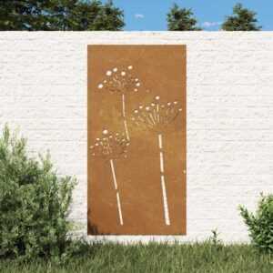 Vidaxl - Garten-Wanddeko 105x55 cm Cortenstahl Blumen-Design Braun