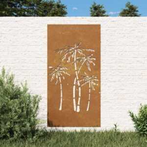 Vidaxl - Garten-Wanddeko 105x55 cm Cortenstahl Palmen-Design Braun