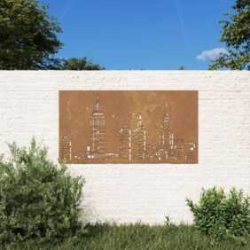 Vidaxl - Garten-Wanddeko 105x55 cm Cortenstahl Skyline-Design Braun